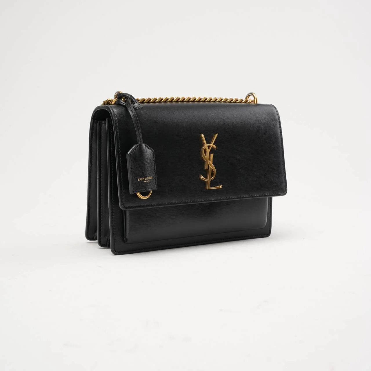 Saint Laurent Medium Monogram Sunset Calfskin Black 2018