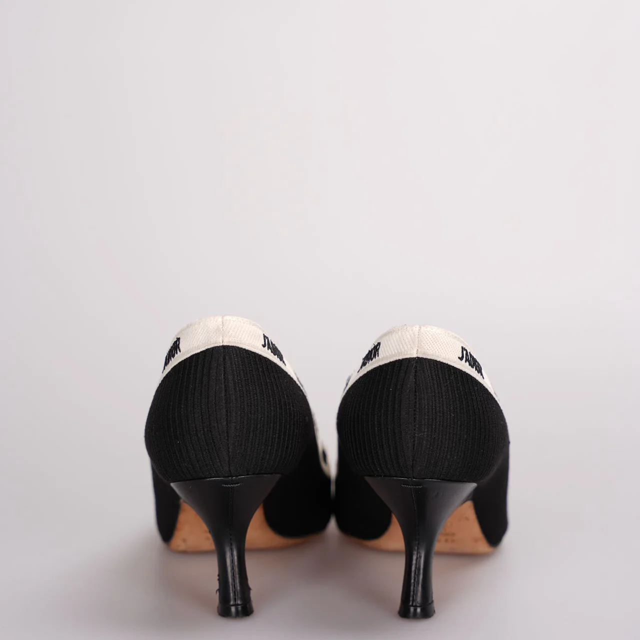 used-Christian Dior Black Canvas J'adior Pumps Size 37.5D with Beige Insole-MILOURA