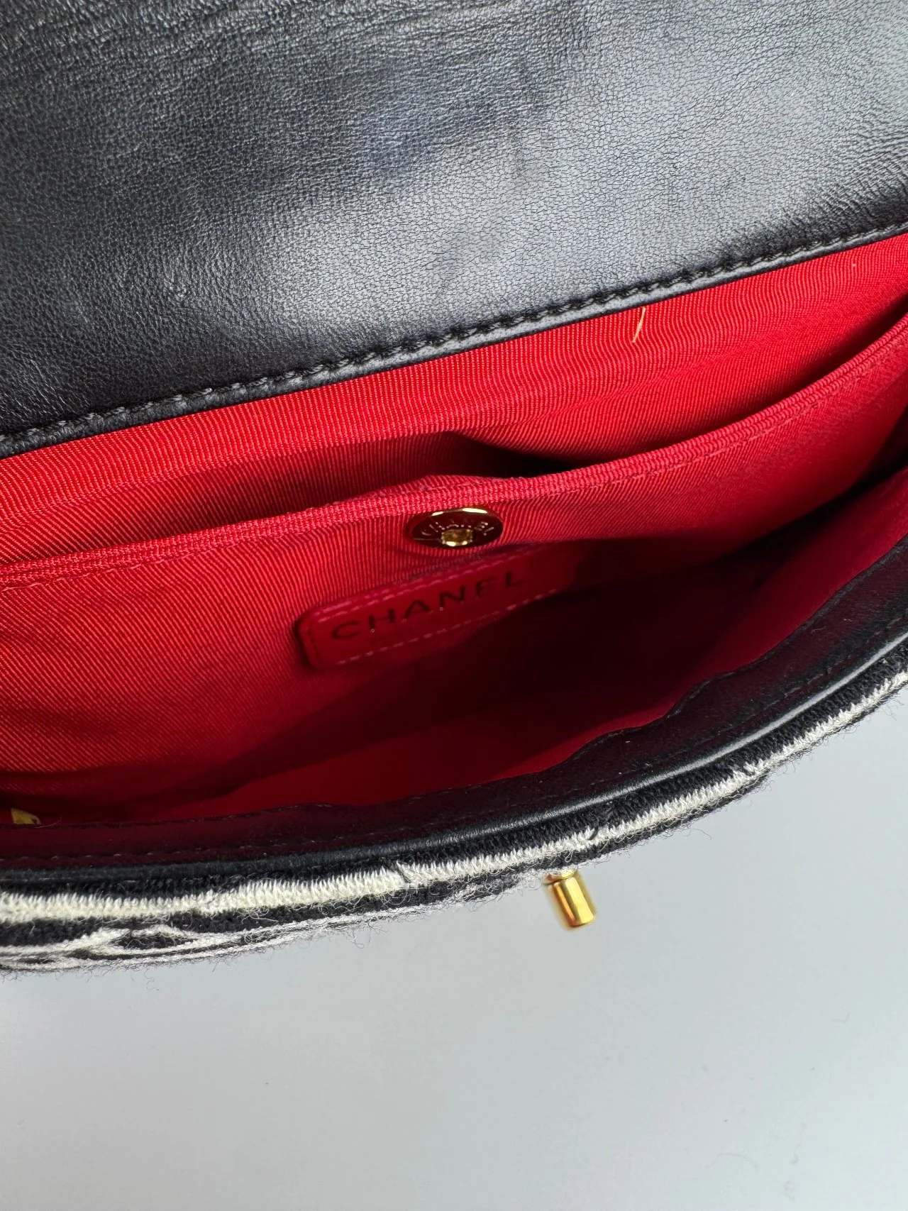 used-Chanel Sailor bag Blue 2014 striped mini rectangle Classic single flap shoulder bag-MILOURA