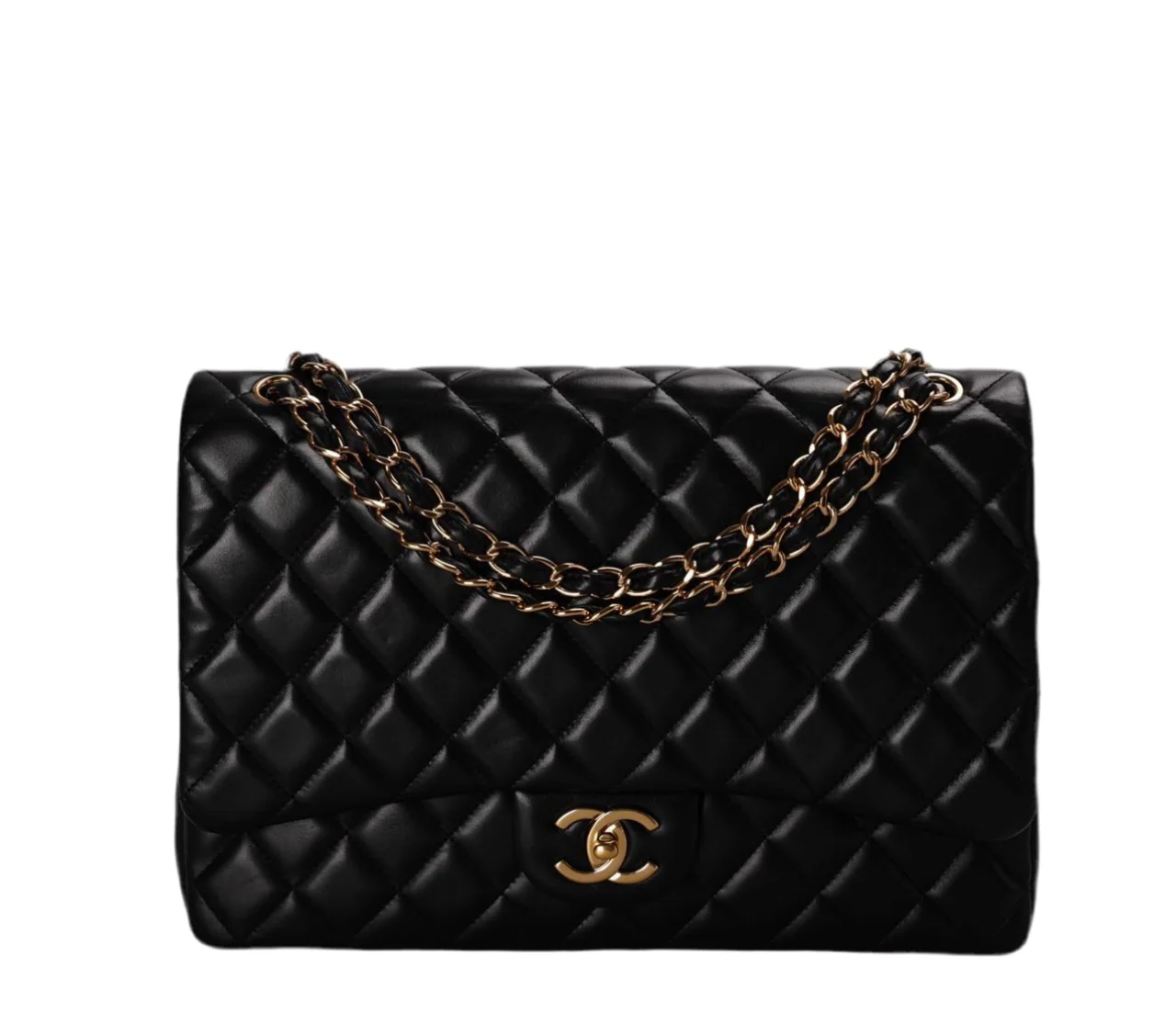 used-Chanel timeless Flap Quilted Maxi Lambskin Gold-tone Black-MILOURA
