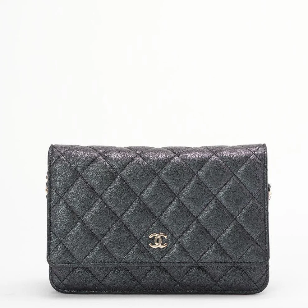 Chanel Black Caviar Wallet on Chain (WOC) Gold Hardware