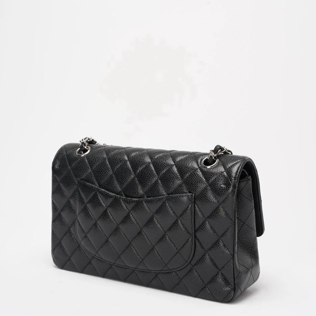 Chanel Black Quilted Caviar Medium Classic Double Flap Bag