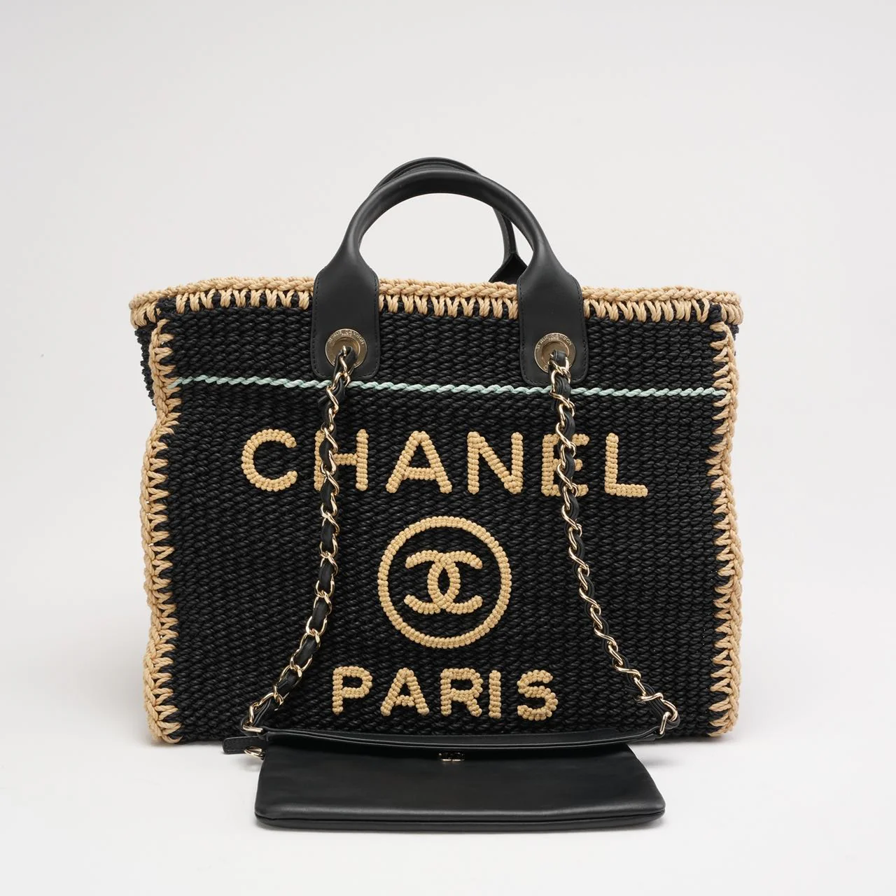 Chanel Black Cotton Crochet Small Deauville 2024