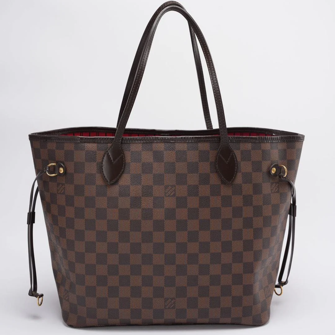 Louis Vuitton Neverfull MM Bag Tote Damier Ebene Canvas Brown