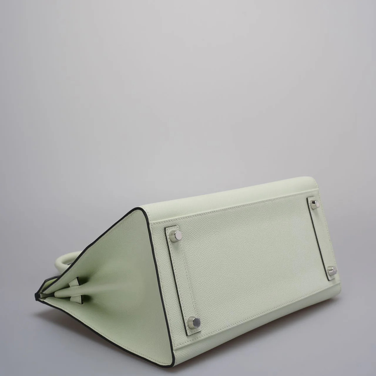 used-Hermes Birkin sellier 30 Bag in Vert Fizz Epsom Leather with Palladium Hardware B stamp-MILOURA