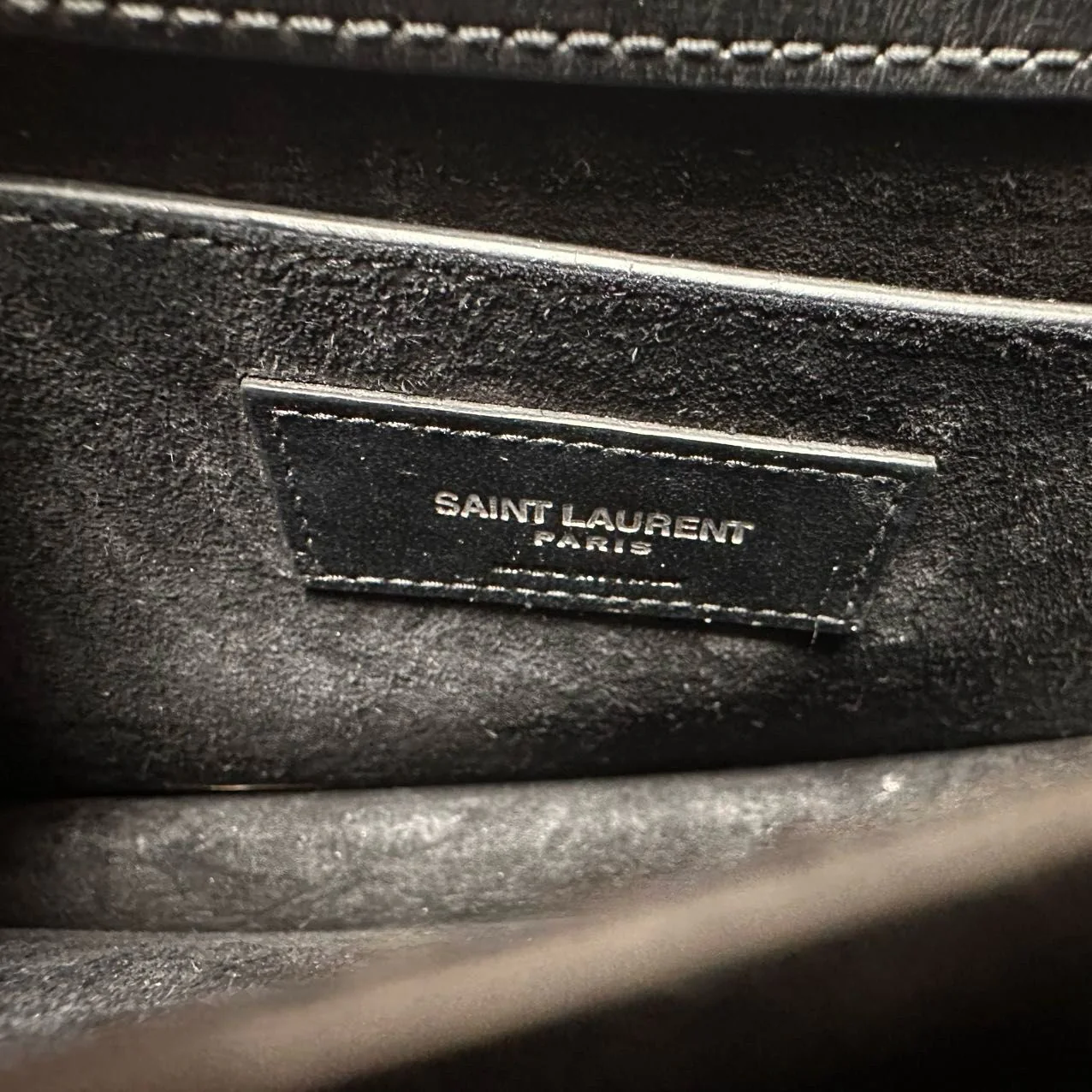 Saint Laurent Black Calfskin Medium Monogram Sunset