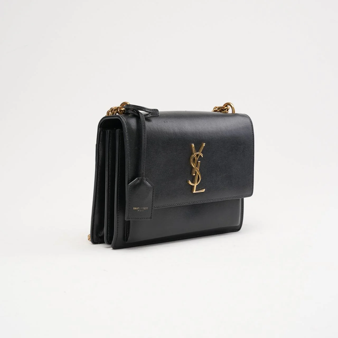 Yves Sain Laurent Sunset Medium Tasche Glattleder schwarz 2020