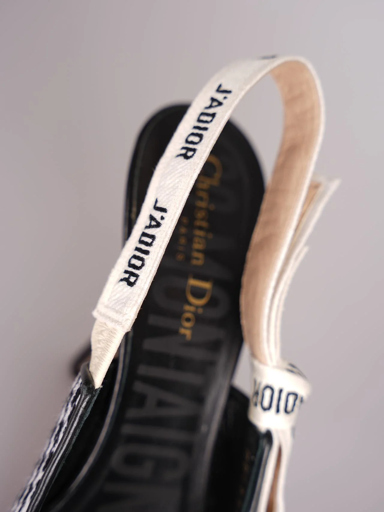 used-Dior J'Adior sandals in black and white houndstooth canvas size 38-MILOURA