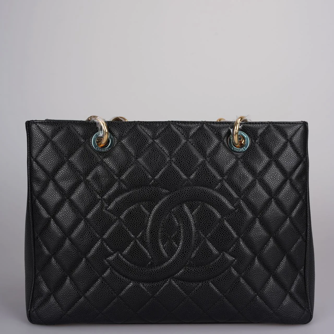 used-Chanel Grand Shopping Tote Black GST Bag in Caviar Leather with Gold Hardware-MILOURA