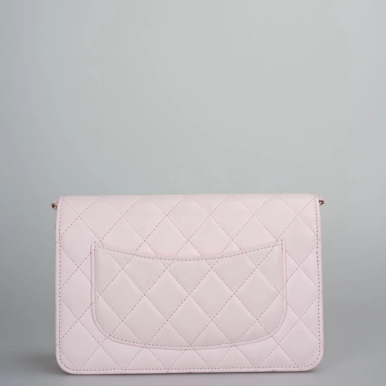 used-Chanel baby Pink Quilted Lambskin Pearl Wallet On Chain Bag-MILOURA