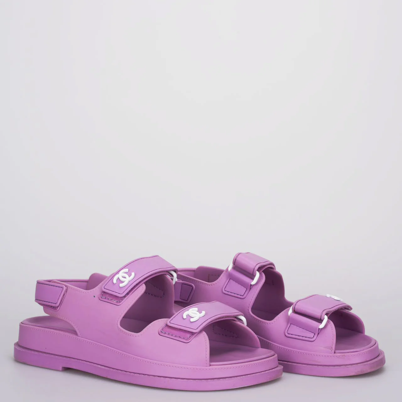 used-Chanel purple cc rubber Dad Sandals 36-MILOURA