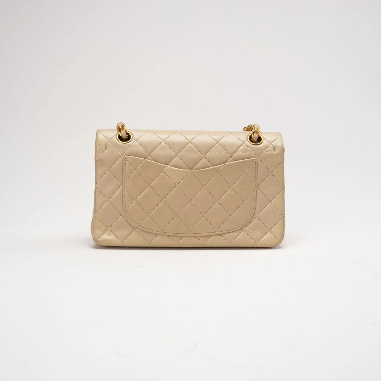 Chanel Vintage Beige Small Classic Double Flap Bag 1994