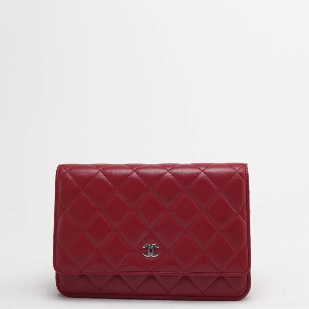 Chanel Red Wallet on Chain (WOC) Lambskin 2014