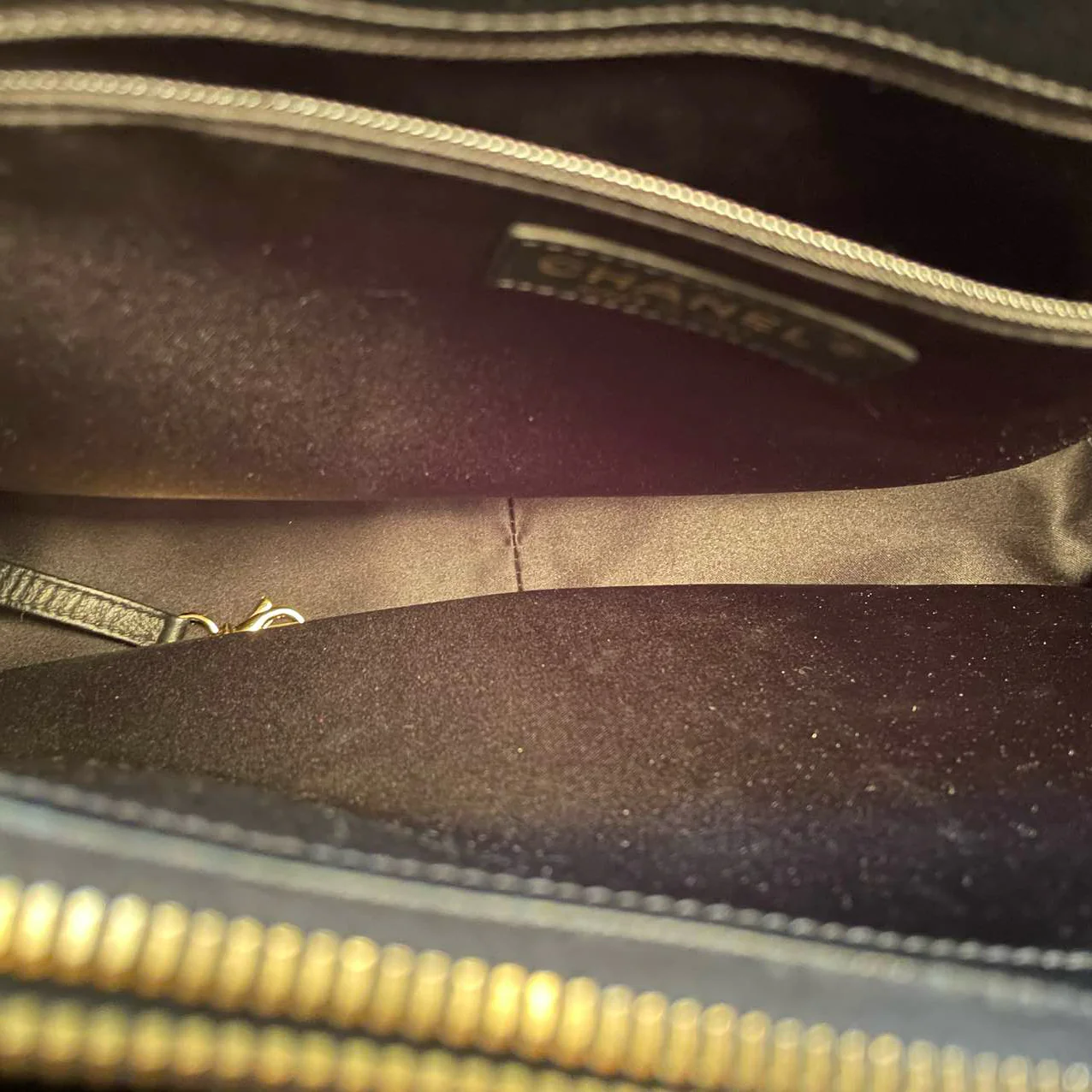 used-Chanel Grand Shopping Tote black gst Bag in Cavier Leather with gold Hardware-MILOURA