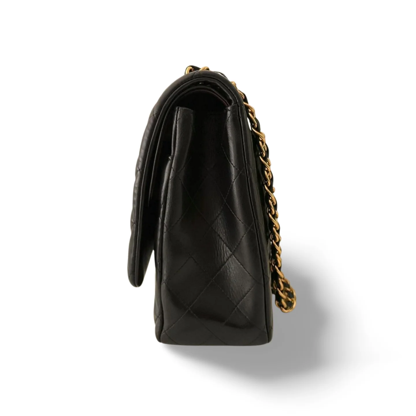 used-Chanel Black Classic Double Flap Maxi Bag with Gold Hardware-MILOURA