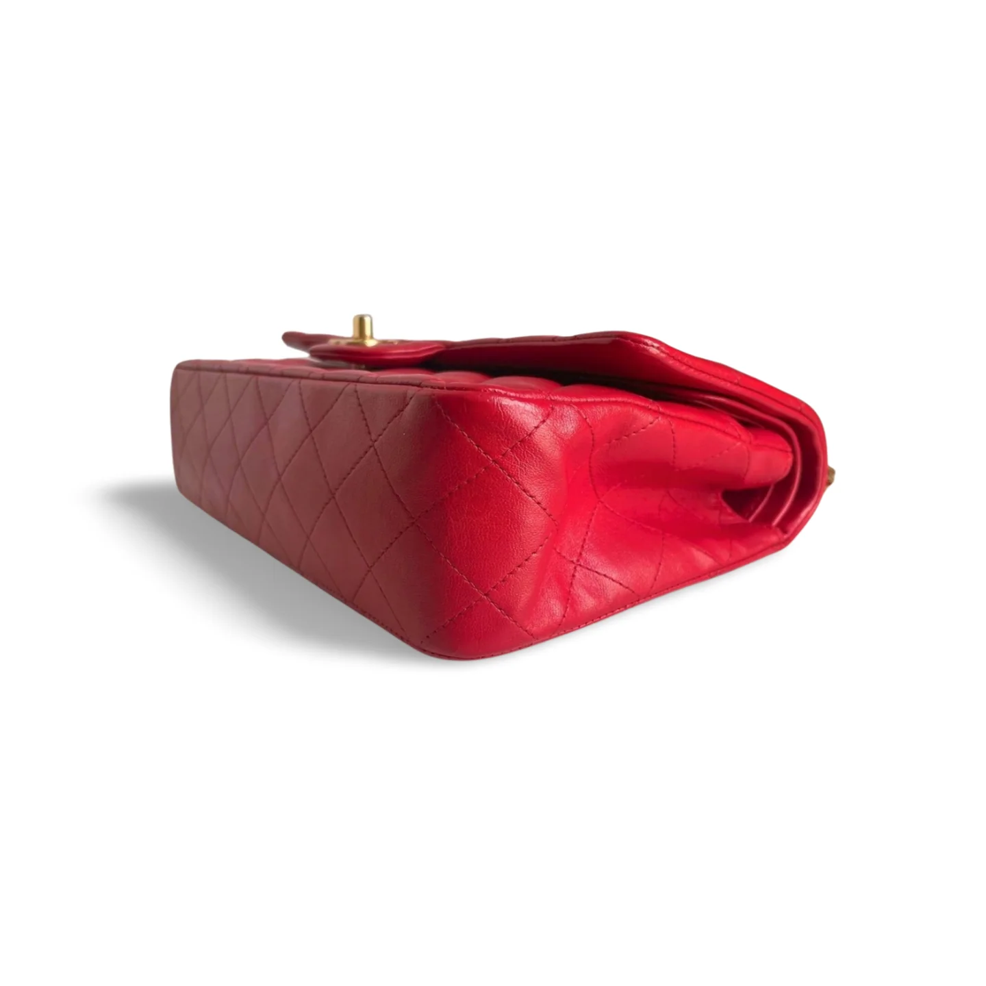 used-Chanel Red timless Flap Bag With Gold Hardware-MILOURA