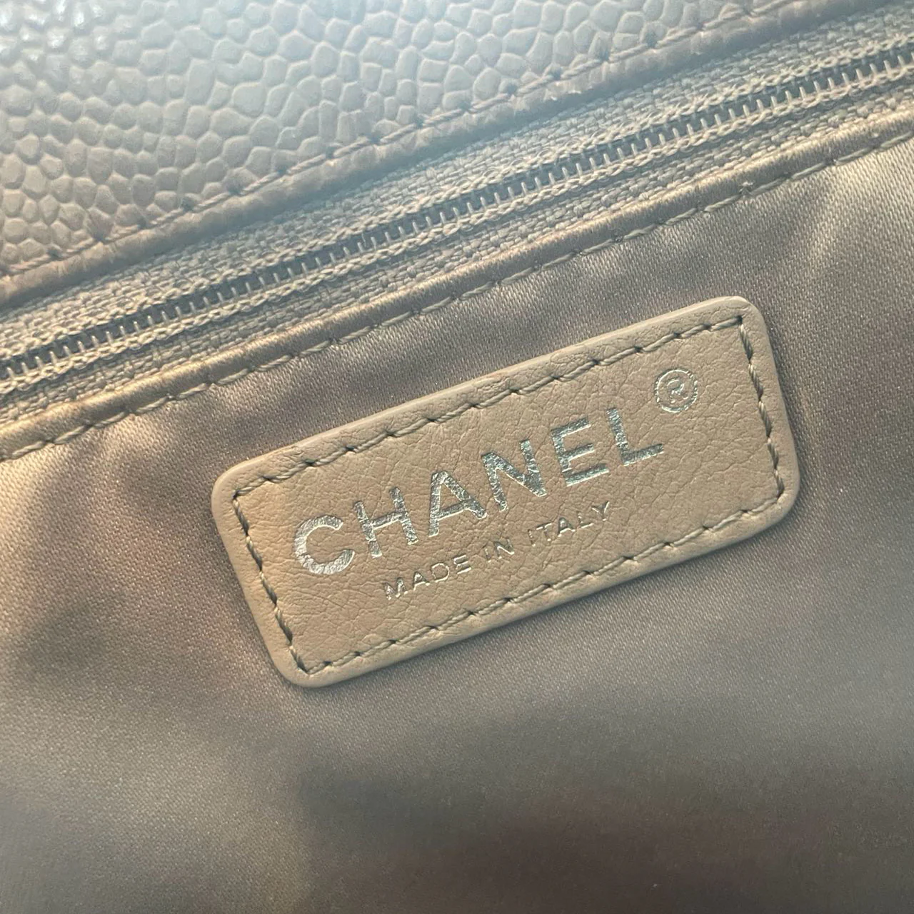 used-Chanel Brown GST Grand Shopping Tote Bag in Caviar Leather with Silver Hardware-MILOURA