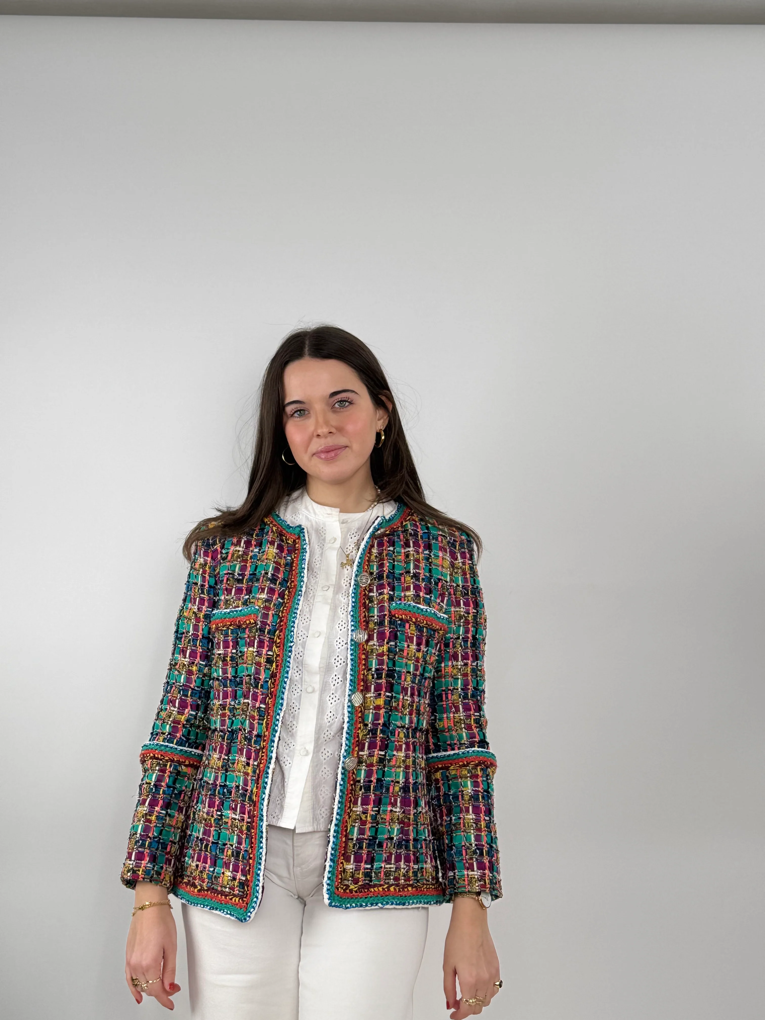 used-Chanel 2017 Tweed Pattern Evening Jacket-MILOURA