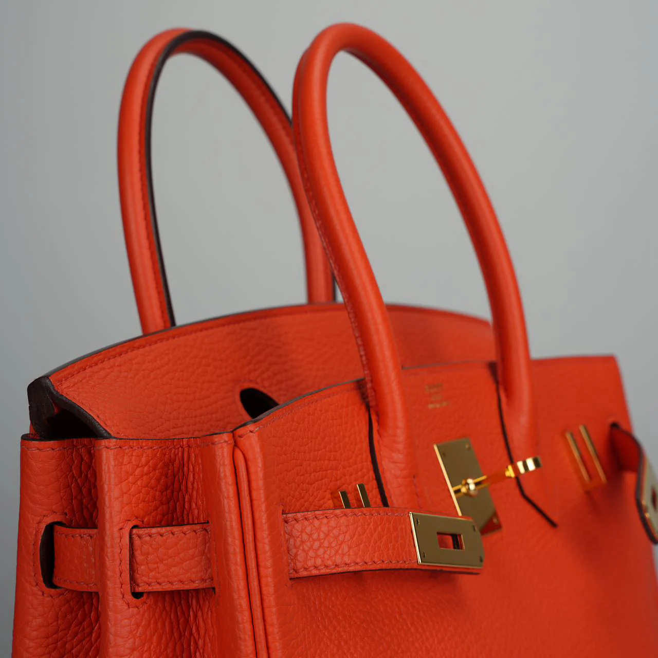 used-Hermes Birkin 30 Handbag in Orange Togo Leather with Gold Hardware-MILOURA