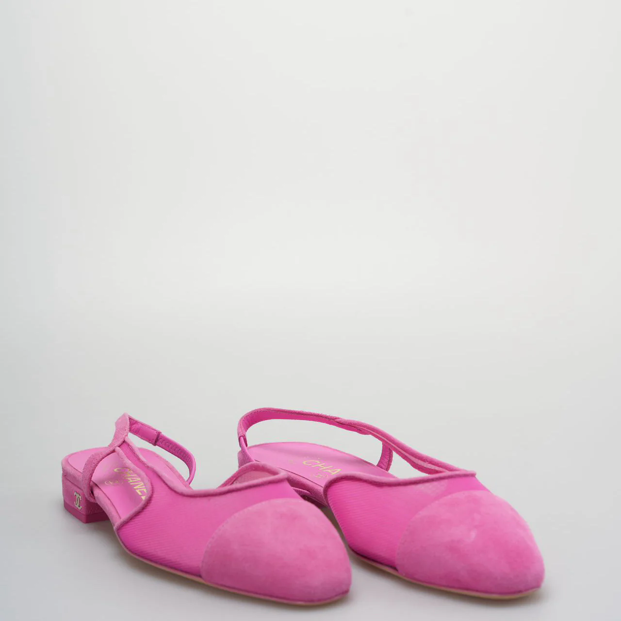 used-Chanel Slingback Suede Ballet Flats in Pink Size 35.5-MILOURA