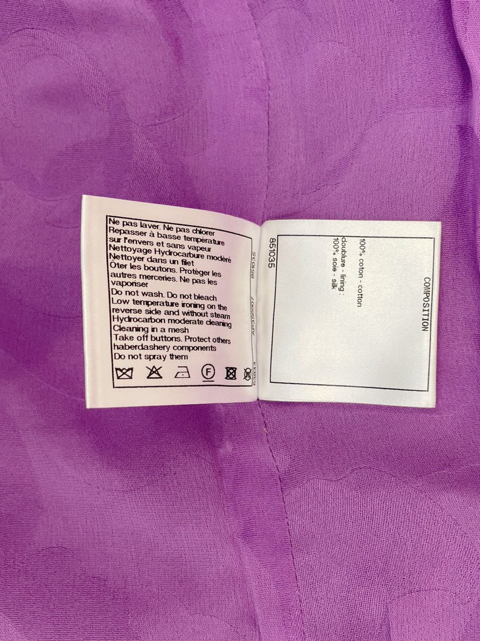 Chanel Cc All OverPrint 22 Runway Mini Dress in Purple Fr 38