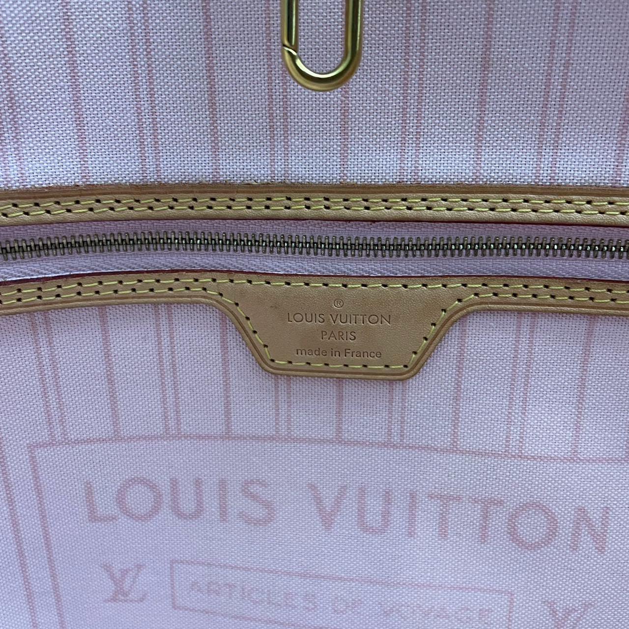 Louis Vuitton MM Damier Azur Beige Tote Bag with Removable Pouch