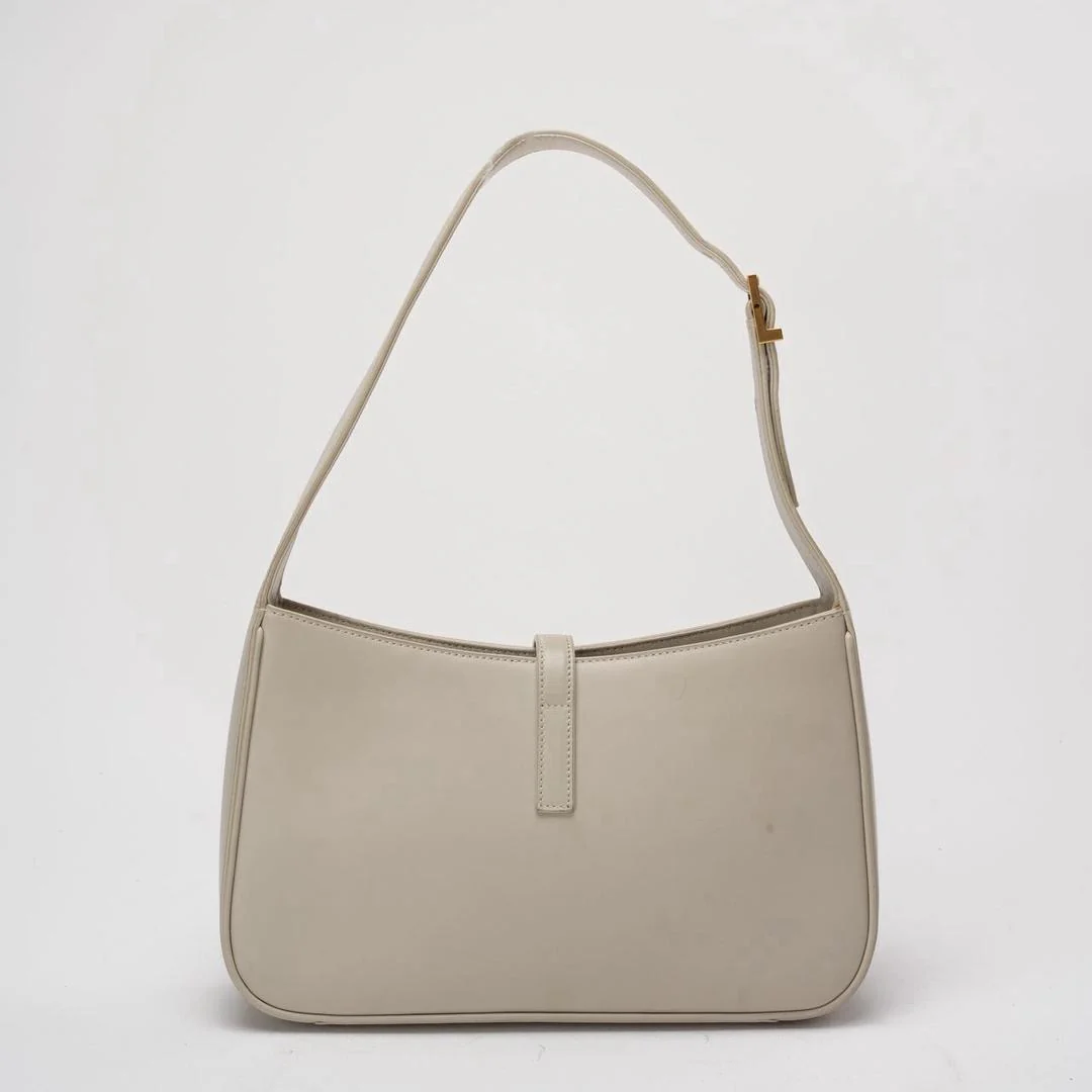 Saint Laurent Paris Le 5 to 7 White Smooth Leather Bag