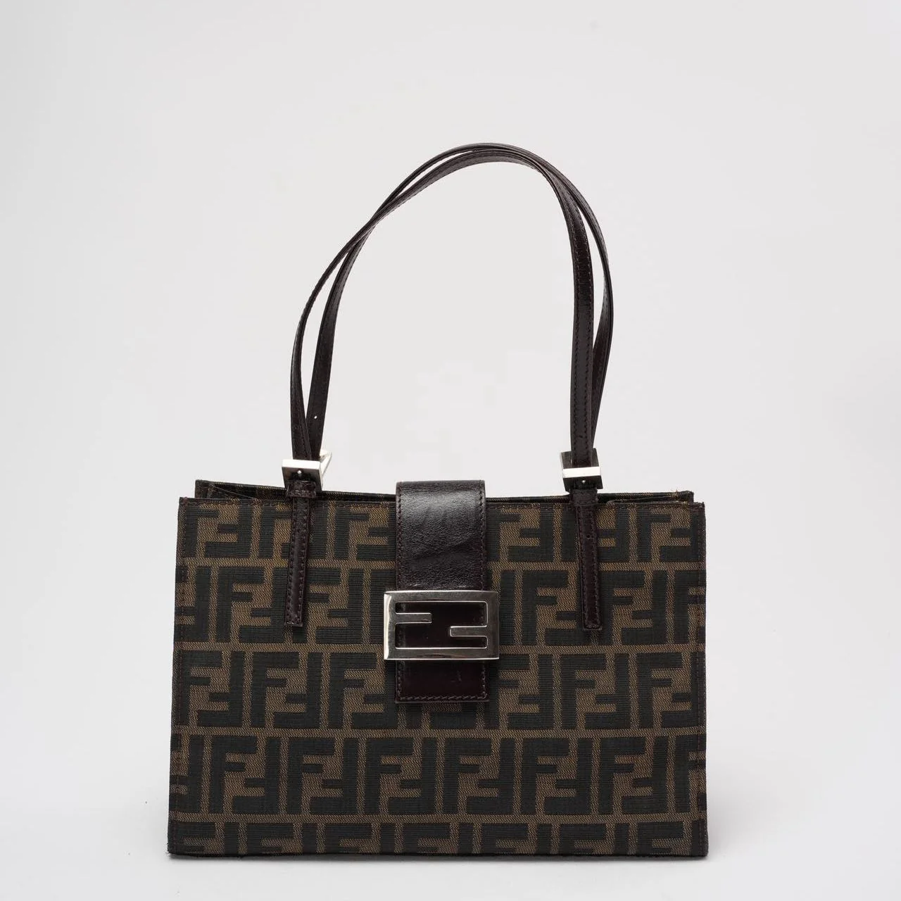 Fendi Vintage Zucca Double Top Handle Bag
