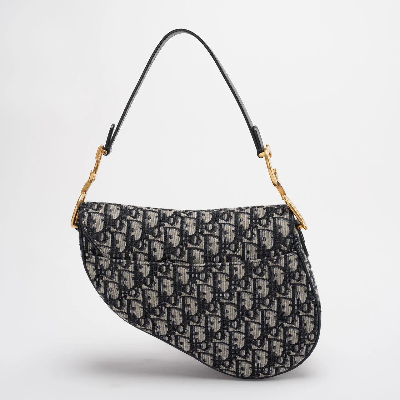 Dior Saddle Bag Medium Shoulder Bag Blue Oblique Jacquard With Shoulder Strap From 2019 Back