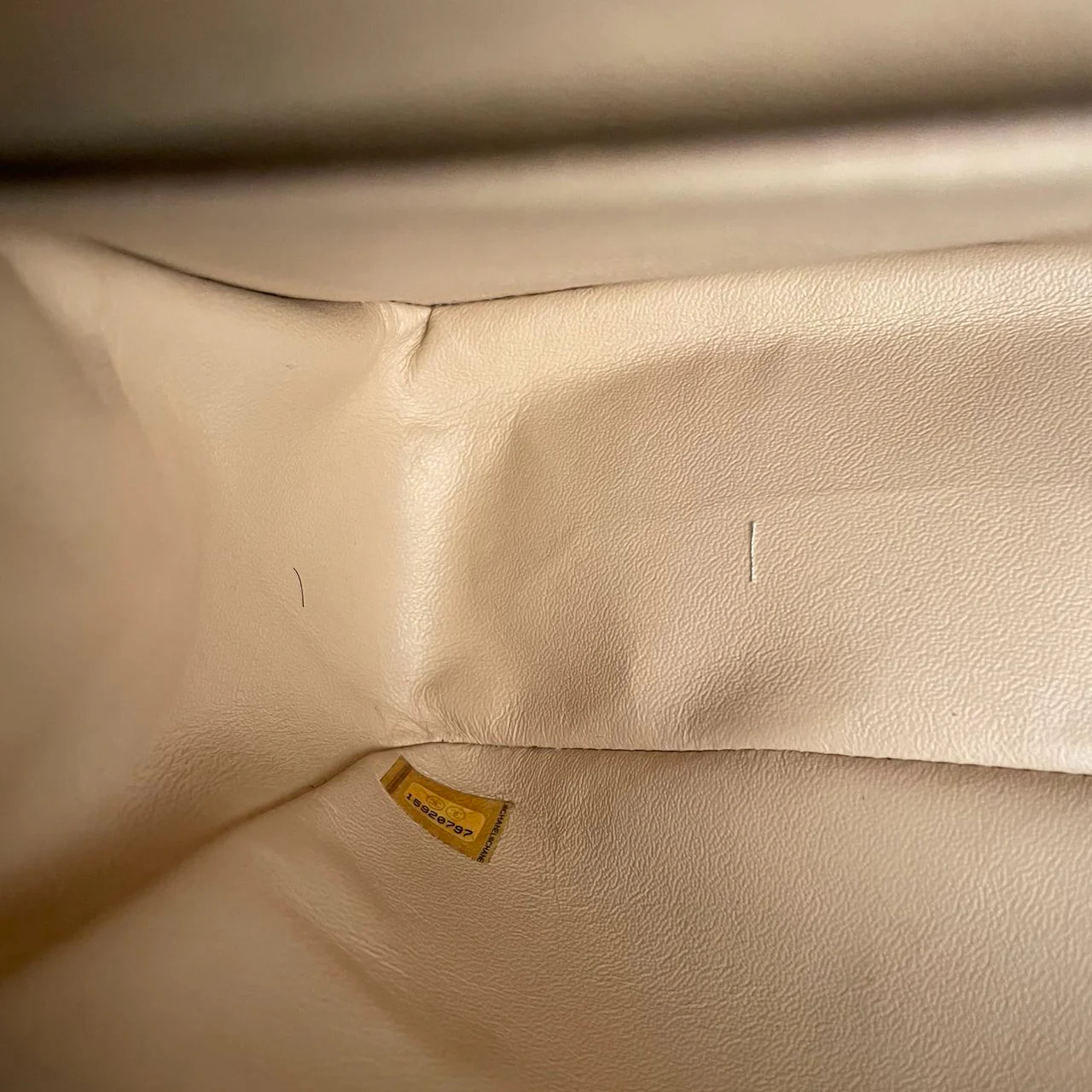 used-Chanel Beige Jumbo timeless Flap Bag Caviar Leather with Gold Hardware-MILOURA