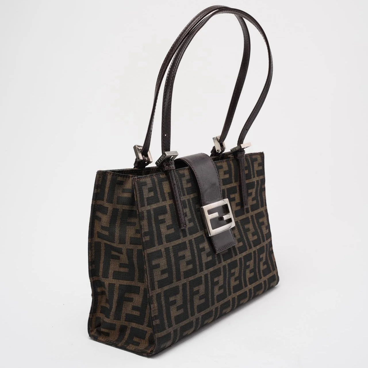 Fendi Vintage Zucca Double Top Handle Bag