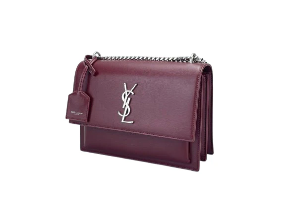 used-Saint Laurent Sunset bag in Burgundy-MILOURA