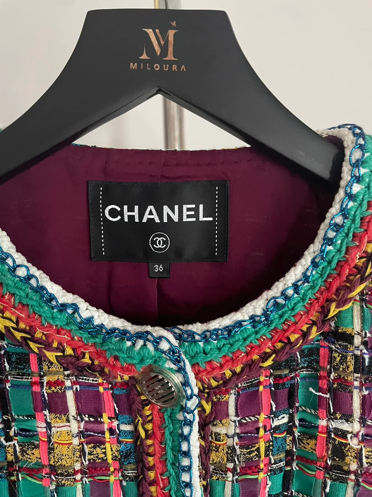 used-Chanel 2017 Tweed Pattern Evening Jacket-MILOURA