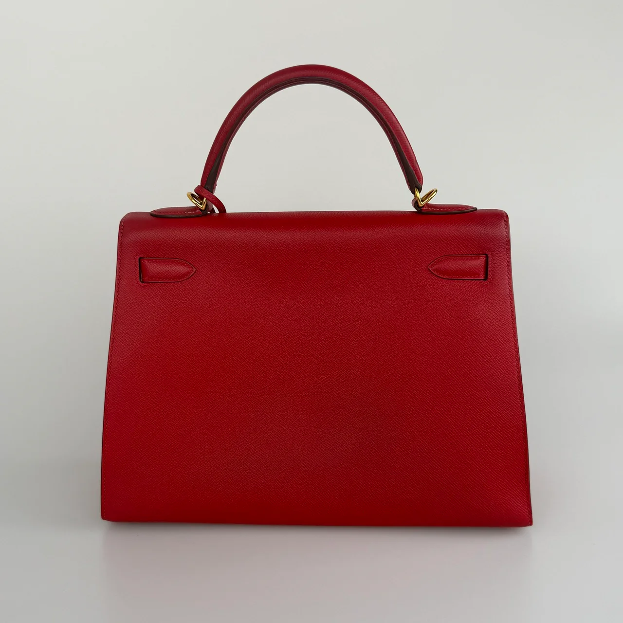 used-Hermes Kelly 32 Sellier Bag Rouge Casaque Epsom Leather Gold Hardware-MILOURA
