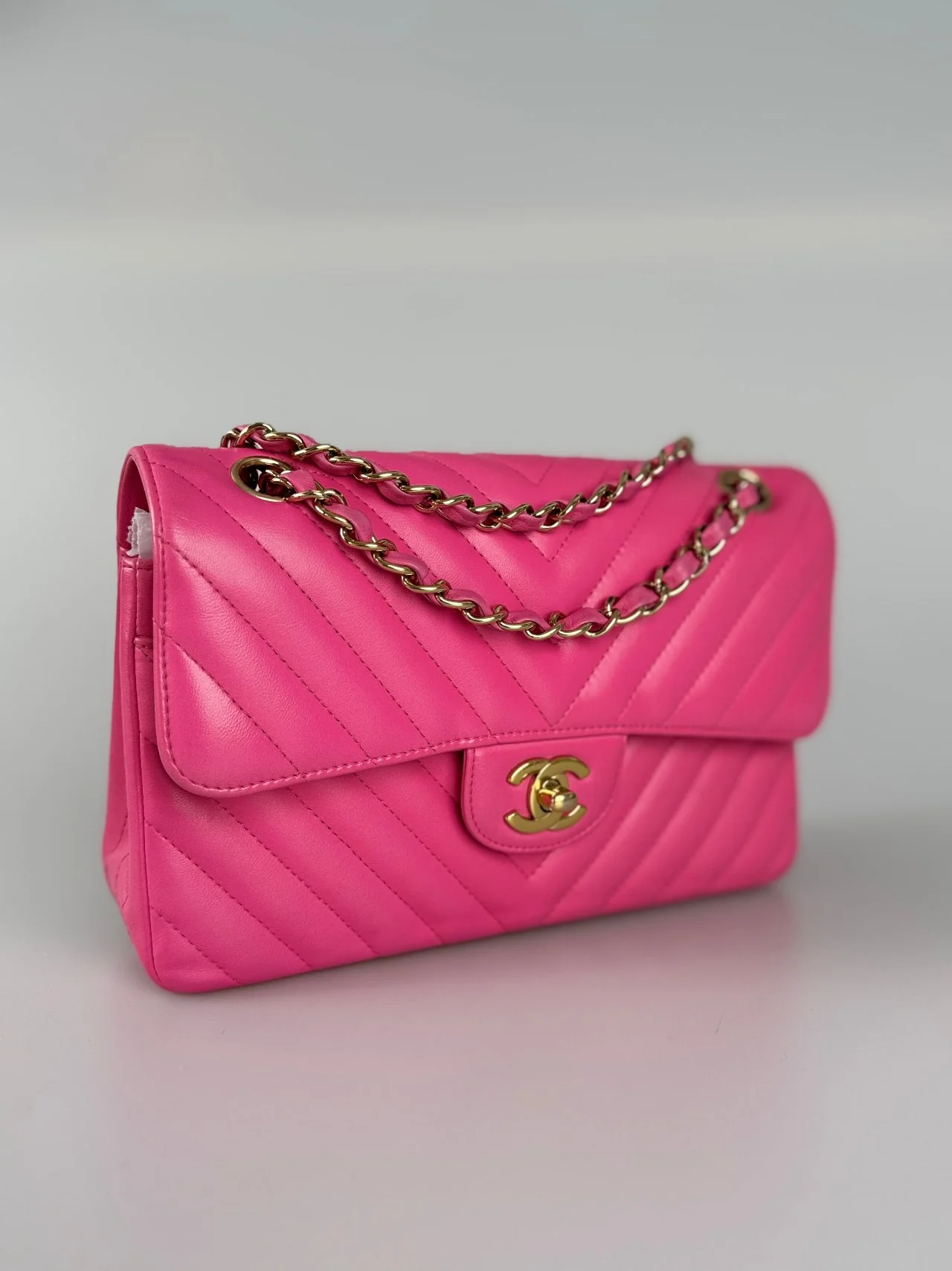 used-Chanel Small Quilted Flap Bag Pink Lambskin-MILOURA