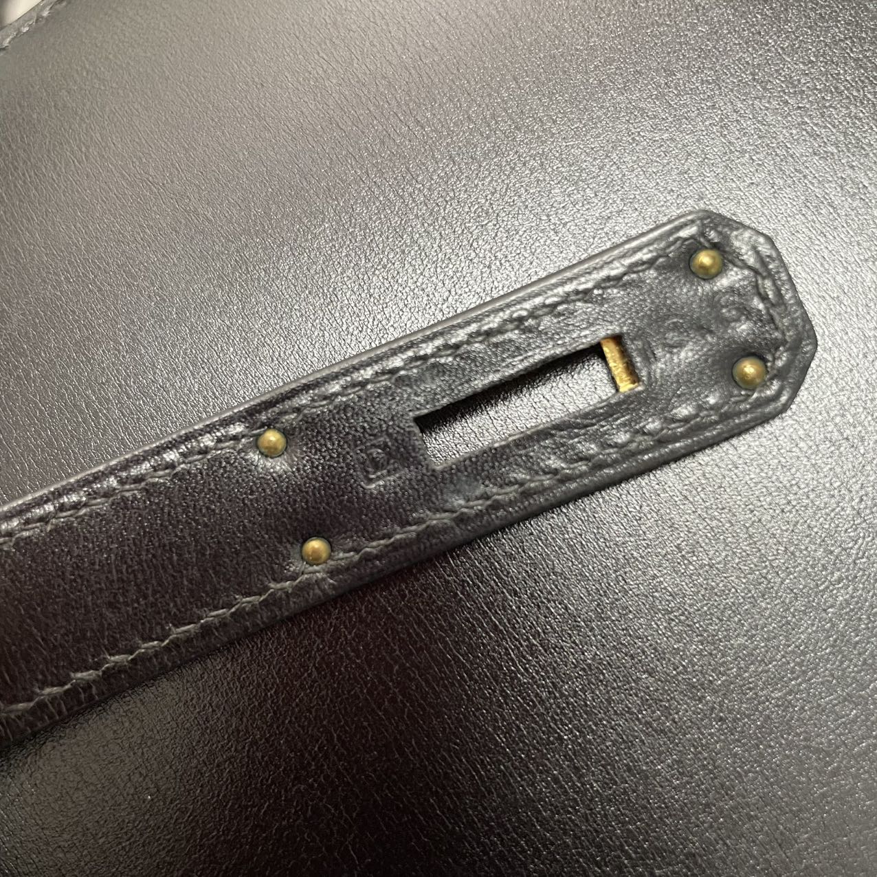 Hermes Black Kelly 32 Sellier in Box Leather 2000