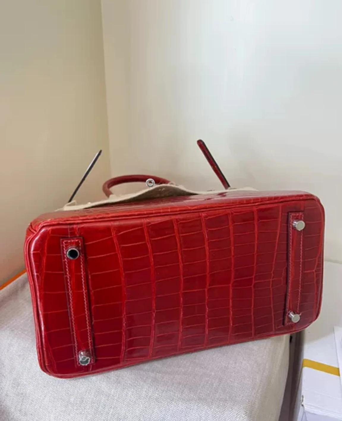 used-Hermes Birkin Bag 30cm in in Braise Shiny Niloticus with Palladium Hardware-MILOURA