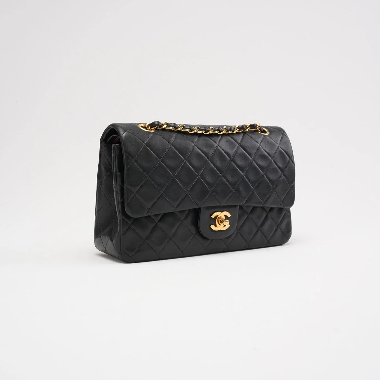 Chanel Black Vintage Classic Medium Double Flap Bag 1997