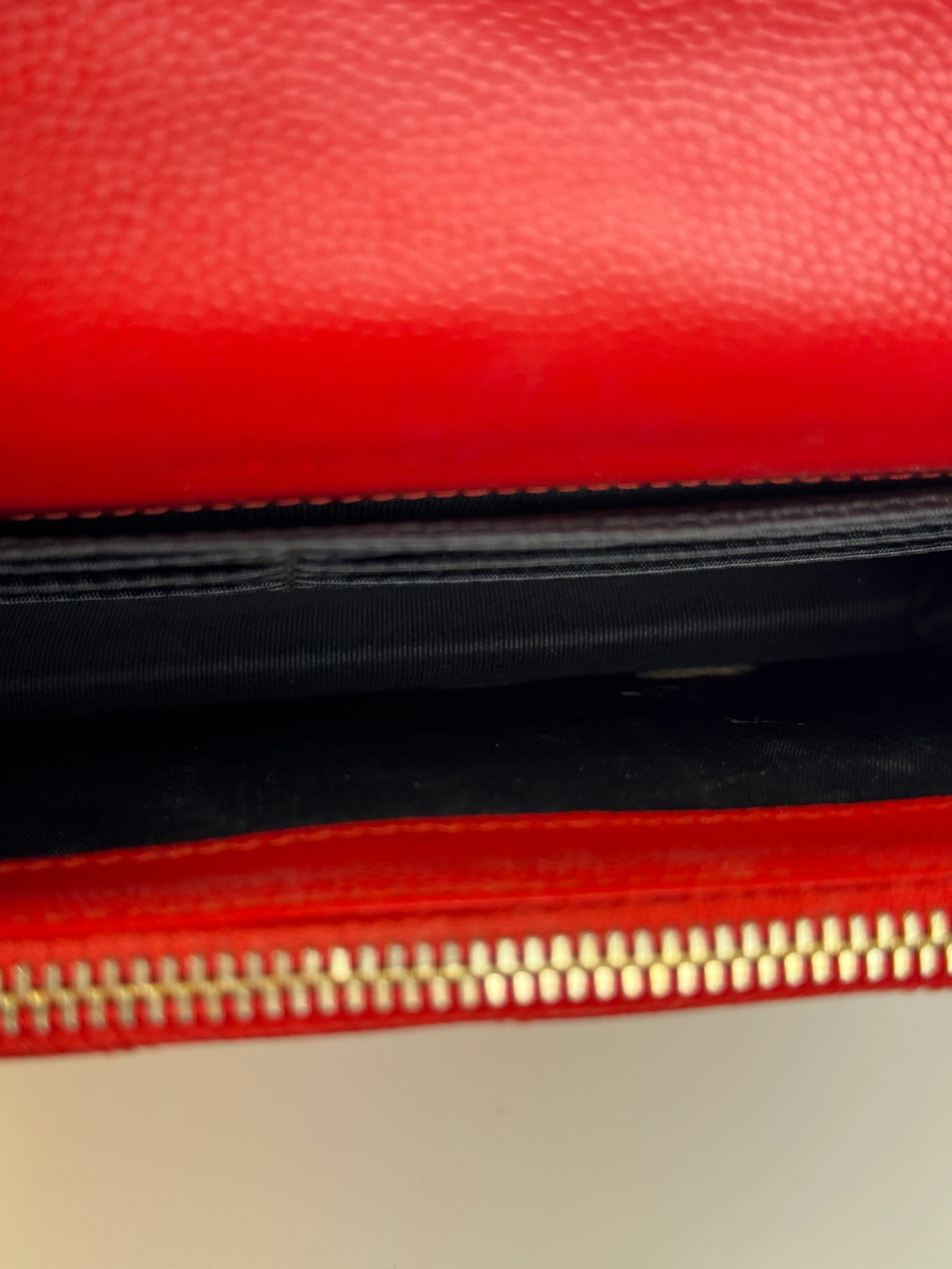 used-Saint Laurent Cassandre envelope Red Bag-MILOURA