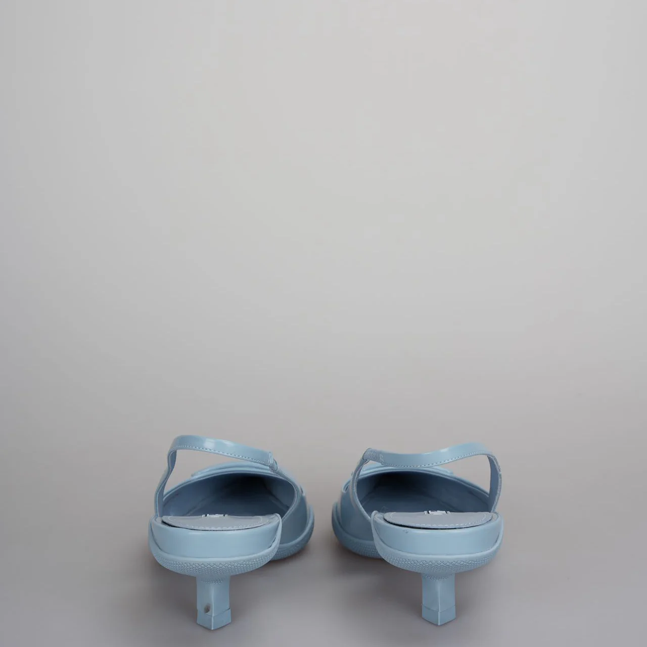 used-Prada Spazzolato Triangle Logo Pointed Toe Slingback Pumps size 37.5-MILOURA