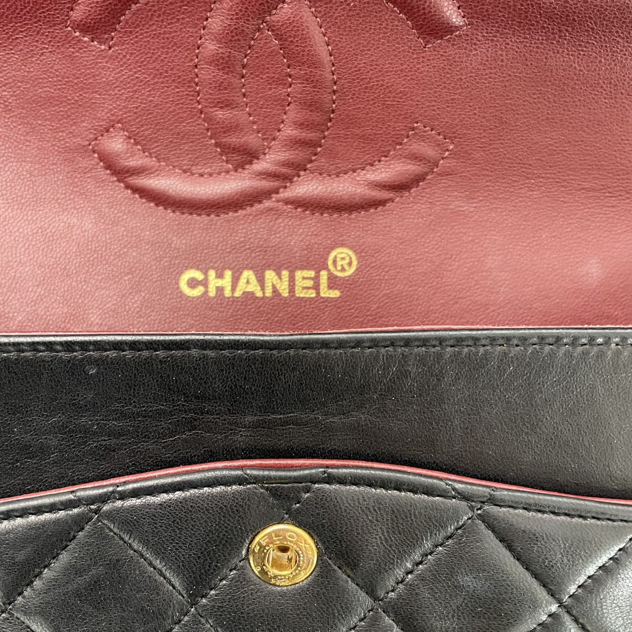 Chanel Vintage Black Classic Double Flap Bag 1991