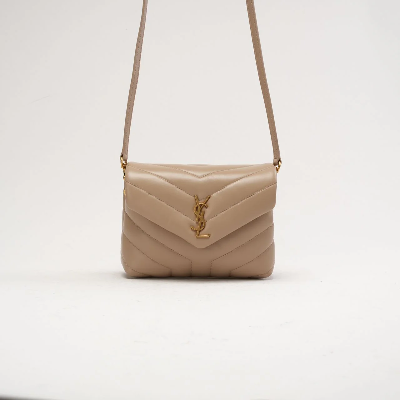 Saint Laurent LouLou Toy Crossbody Leather Dark Beige 2020