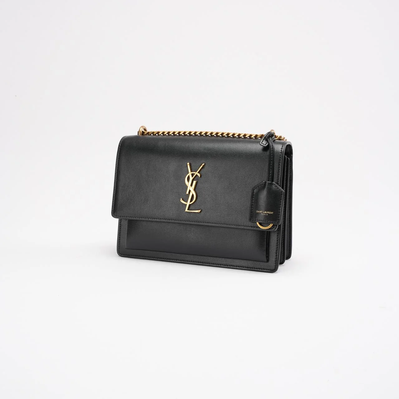 Saint Laurent Black Calfskin Medium Monogram Sunset 2019