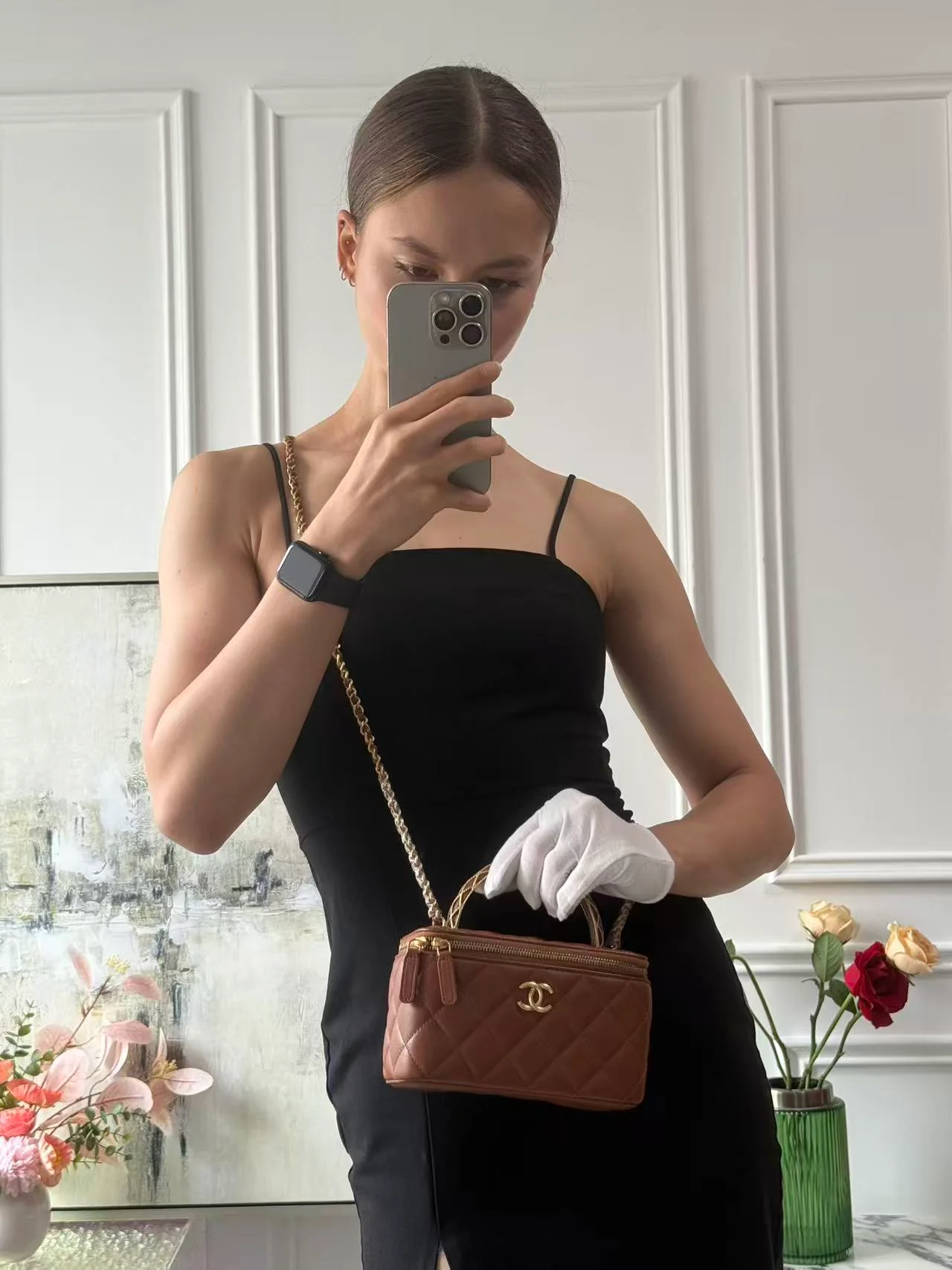 preloved chanel vanity brown