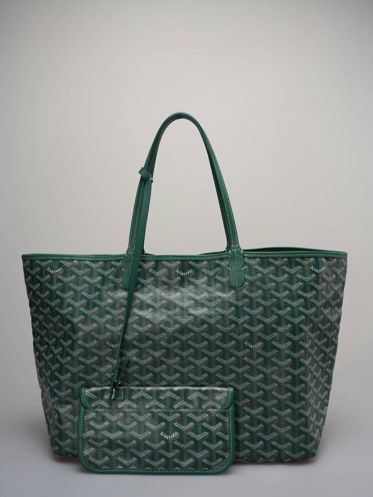 used-Goyard Saint Louis PM Green Shoulder Tote Bag -MILOURA