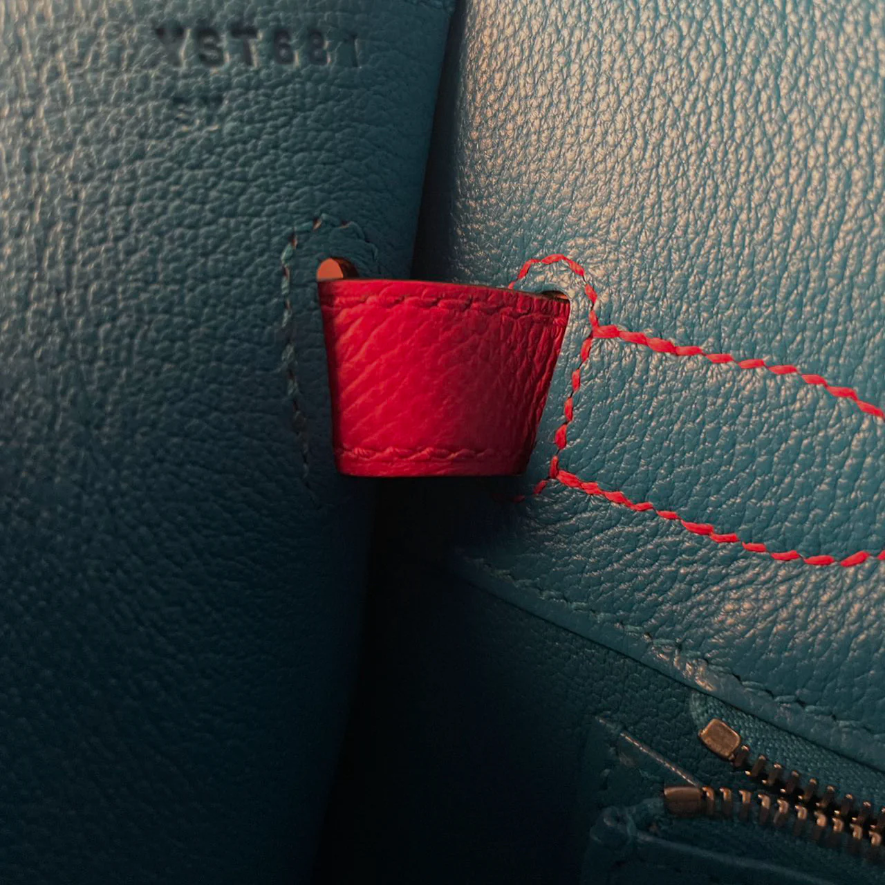 used-Hermes Epsom Casaque Birkin Sellier 30 Rouge Coeur Rose Extreme Bleu Zanziba with palladium Hardware-MILOURA