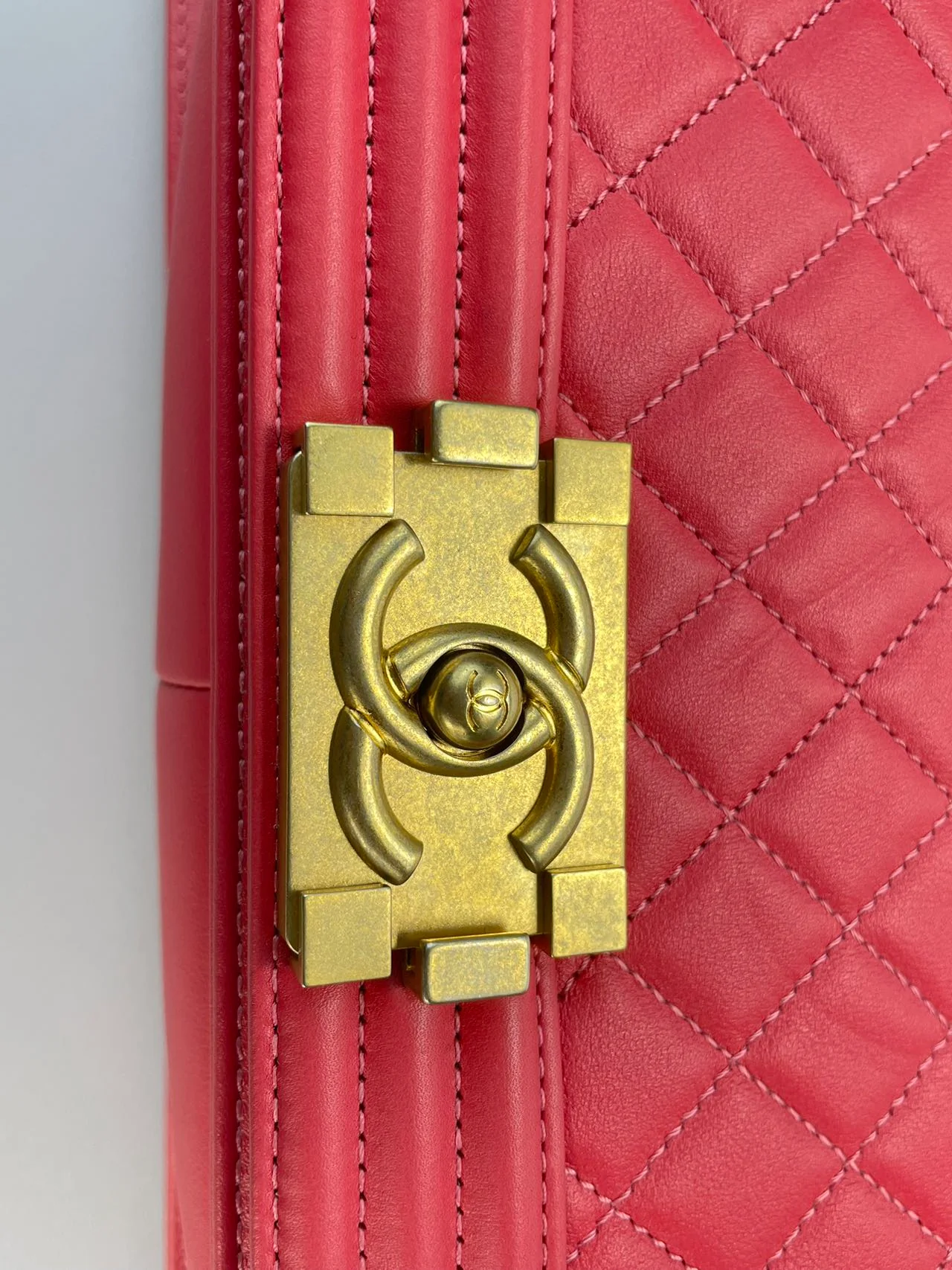 used-Chanel Medium Leboy Bag in Hot Pink with Gold Hardware-MILOURA