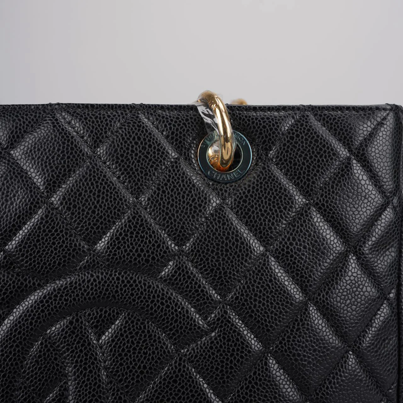 used-Chanel Grand Shopping Tote Black GST Bag in Caviar Leather with Gold Hardware-MILOURA