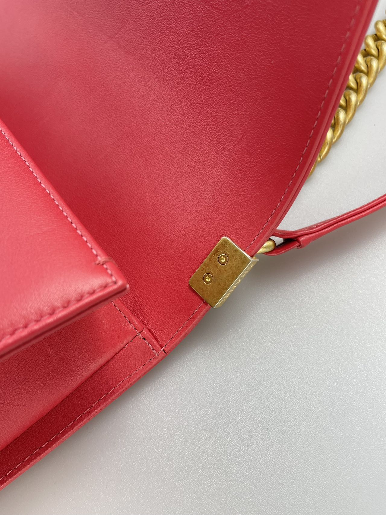 used-Chanel Medium Leboy Bag in Hot Pink with Gold Hardware-MILOURA