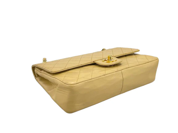 used-Chanel Beige Vintage Timeless Flap Bag Medium-MILOURA